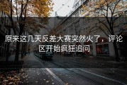 原来这几天反差大赛突然火了，评论区开始疯狂追问