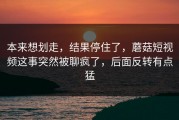 本来想划走，结果停住了，蘑菇短视频这事突然被聊疯了，后面反转有点猛