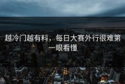 越冷门越有料，每日大赛外行很难第一眼看懂