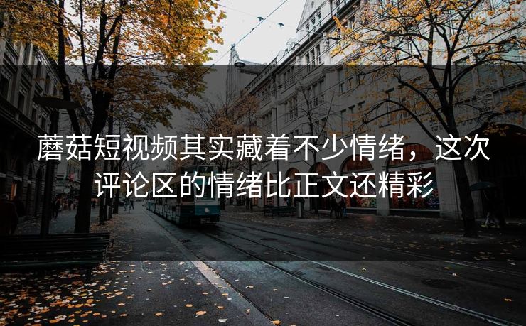 蘑菇短视频其实藏着不少情绪,这次评论区的情绪比正文还精彩 蘑菇短视频其实藏着不少情绪,这次评论区的情绪比正文还精彩