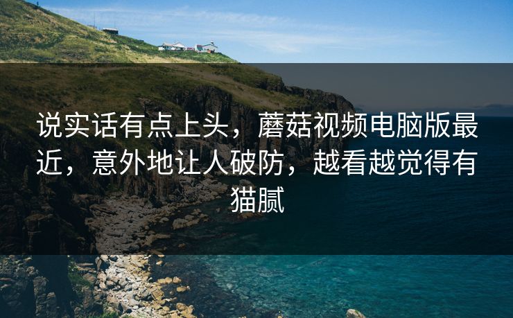 说实话有点上头,蘑菇视频电脑版最近,意外地让人破防,越看越觉得有猫腻 说实话有点上头,蘑菇视频电脑版最近,意外地让人破防,越看越觉得有猫腻