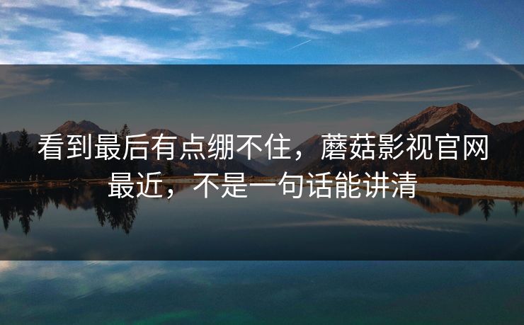 看到最后有点绷不住，蘑菇影视官网最近，不是一句话能讲清